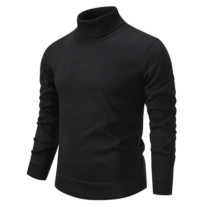 Rollkragenpullover Herren gefüttert – Schwarz