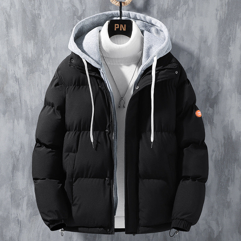 Pufferjacke Herren mit Kapuze – Schwarz