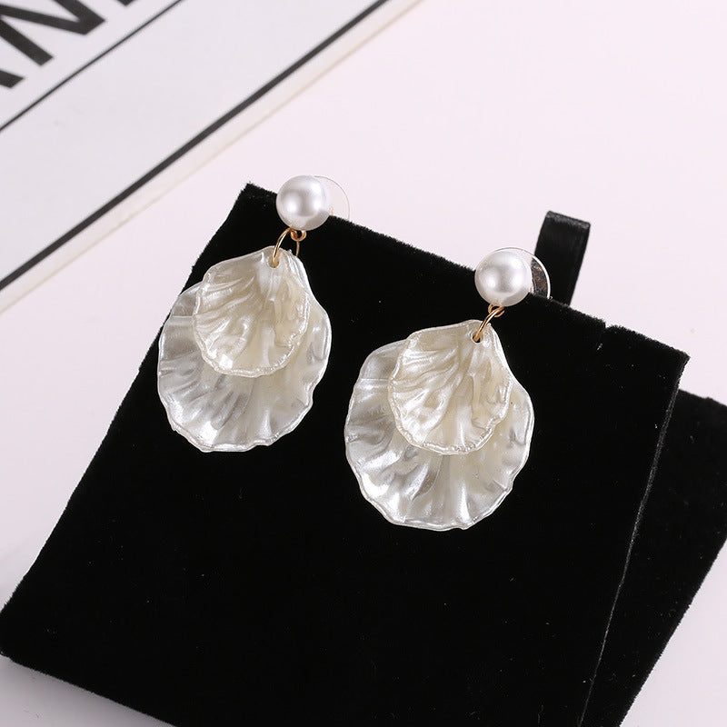 Muschel Ohrringe Damen mit Perle