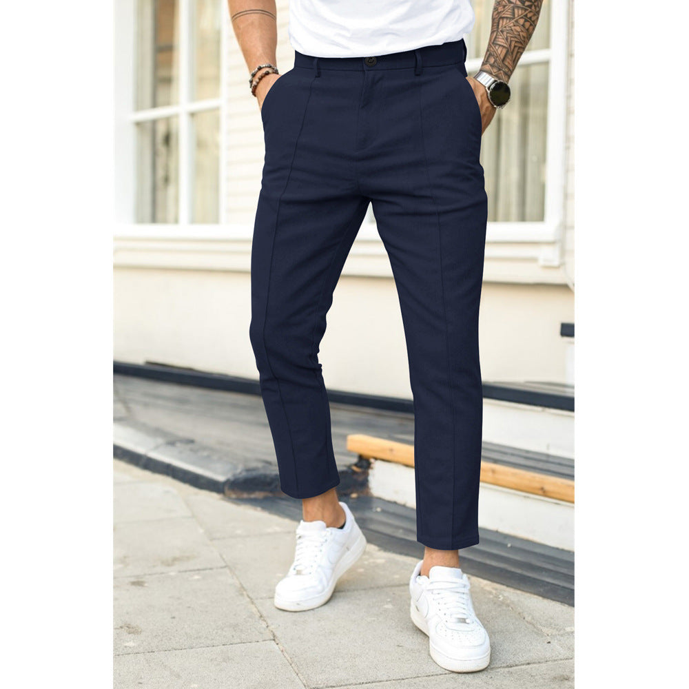 Stoffhose Herren Slim Fit in Marineblau
