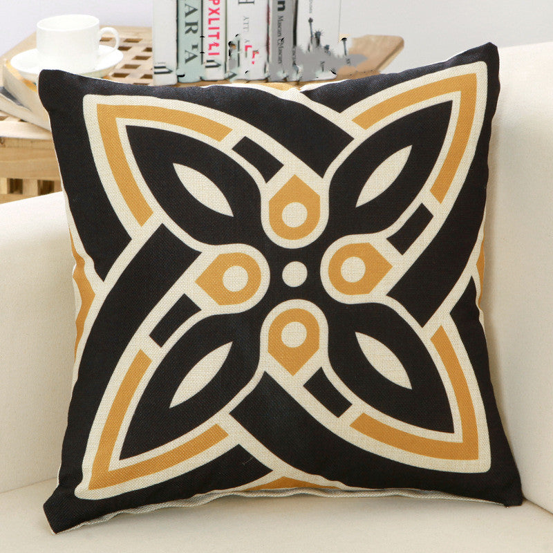 Kissenbezug im Art-Deco-Stil 45 x 45 cm – Blütenornament