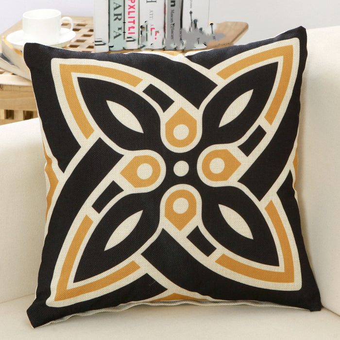 Kissenbezug im Art-Deco-Stil 45 x 45 cm – Blütenornament