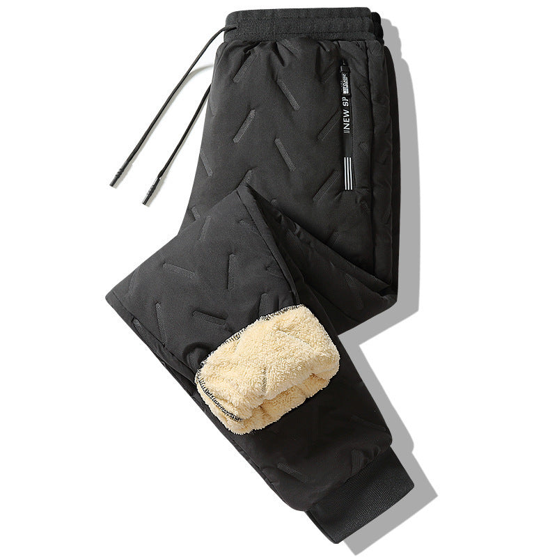Thermo Jogginghose Herren mit Teddyfutter – Schwarz mit Bündchen