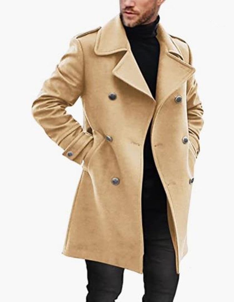 Zweireiher Mantel Herren – Khaki