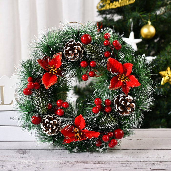Weihnachtskranz 30 cm mit Beeren – Rote Beeren