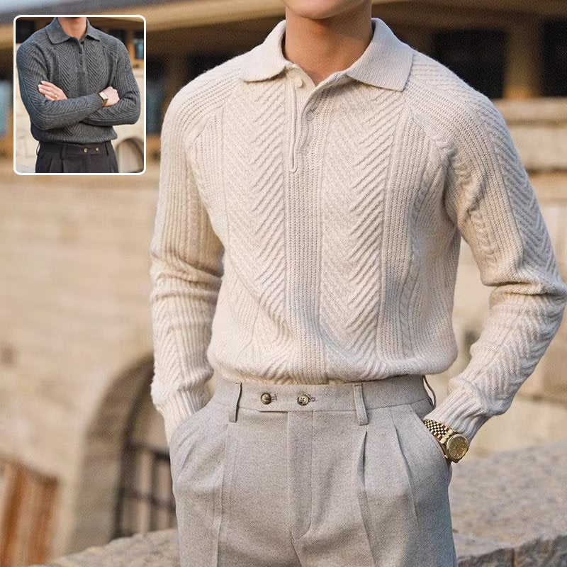 Strickpullover Herren mit Polokragen