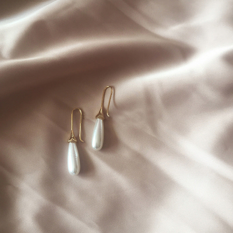 Tropfen Ohrringe Damen mit Perle – Perle lang