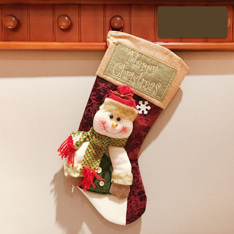 Weihnachtsstrumpf mit 3D-Figur – Schneemann