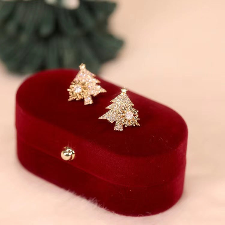 Weihnachtsbaum Ohrstecker Damen – Gold