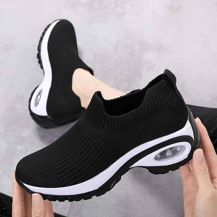 Slip-on Sneaker Damen mit Luftpolster-Sohle – Schwarz