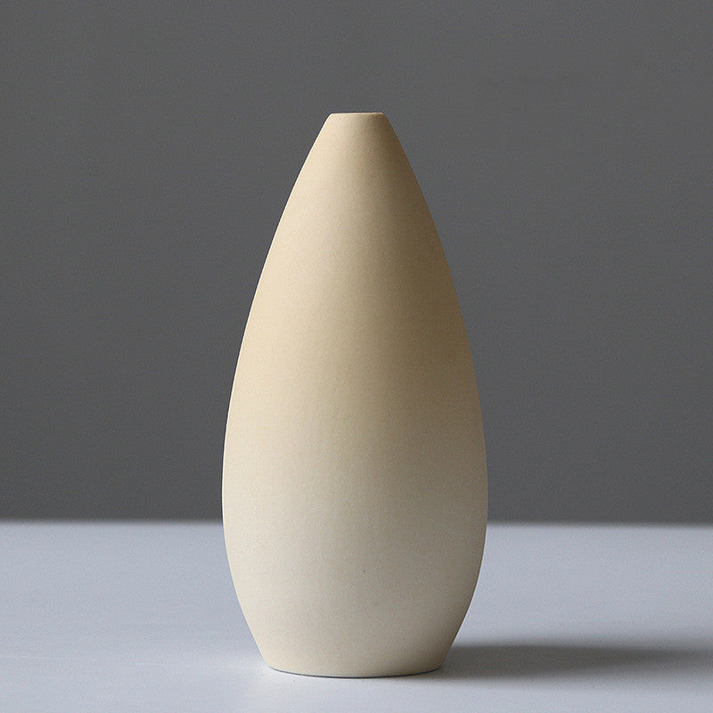 Keramikvase im Nordic-Stil – Hellgelb