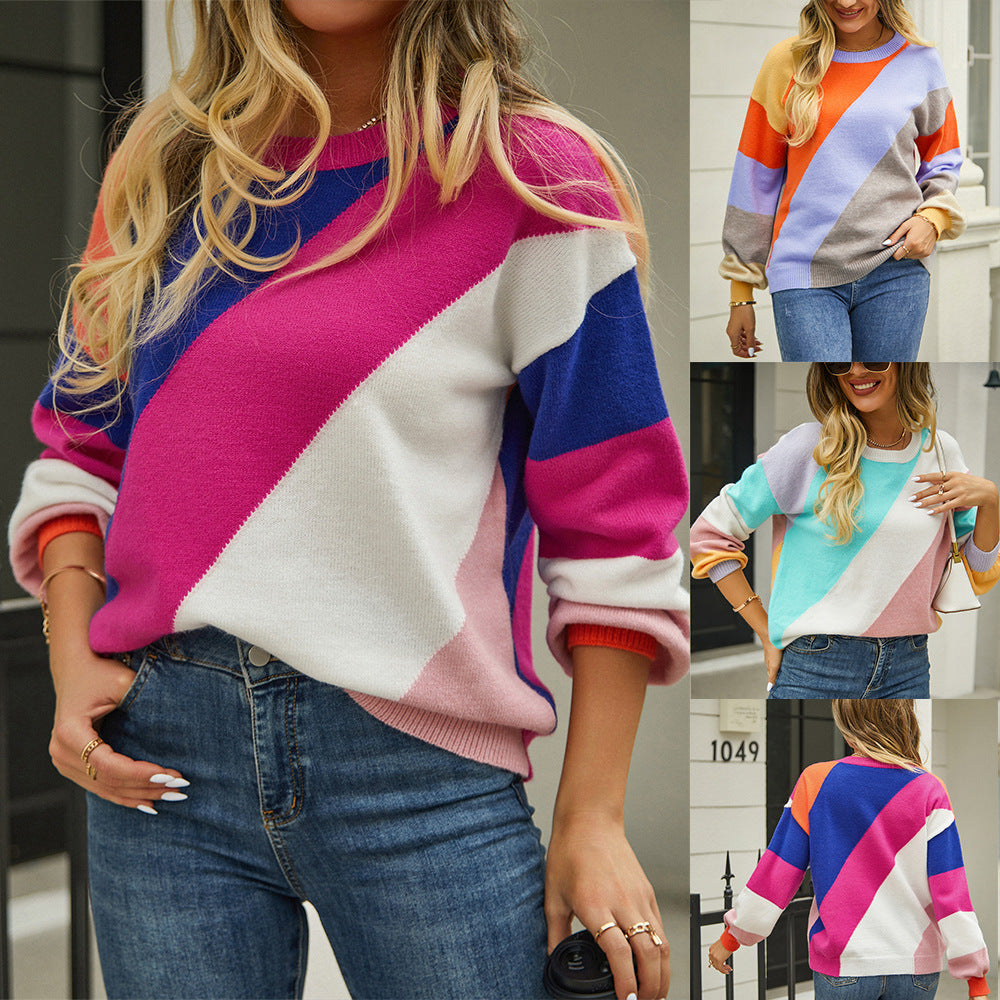 Colorblock Pullover Damen