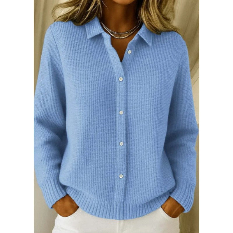 Strickpullover Damen mit Hemdkragen