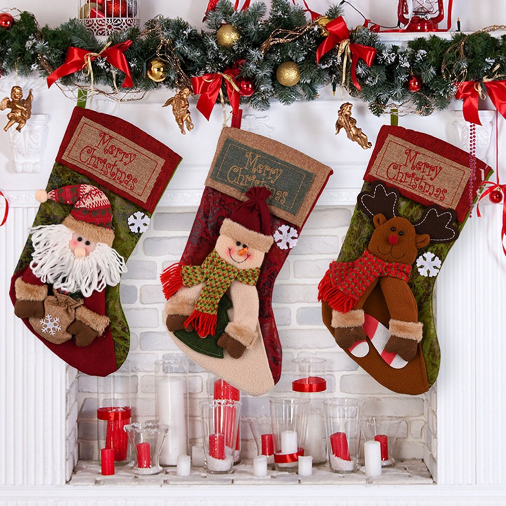 Weihnachtsstrumpf mit 3D-Figur