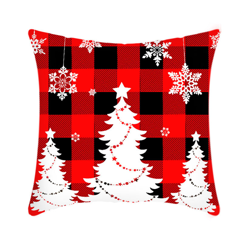 Kissenbezug Weihnachten 45 x 45 cm – Tannen kariert