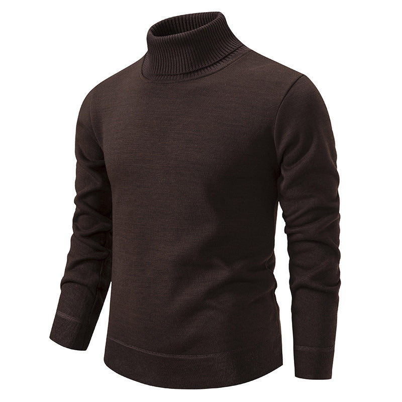 Rollkragenpullover Herren gefüttert – Braun