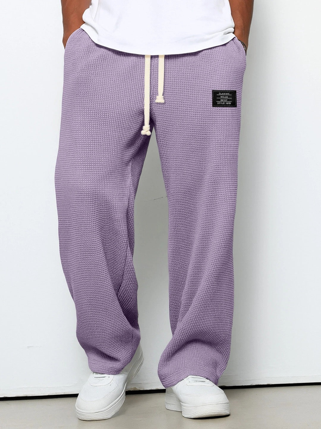 Waffelhose Herren weit in Lila