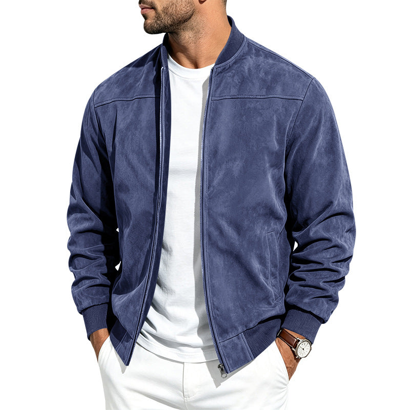 Jacke Herren in Wildlederoptik in Marineblau
