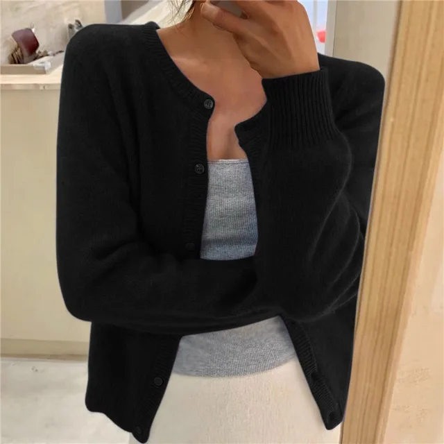 Strickjacke Damen kurz in Schwarz