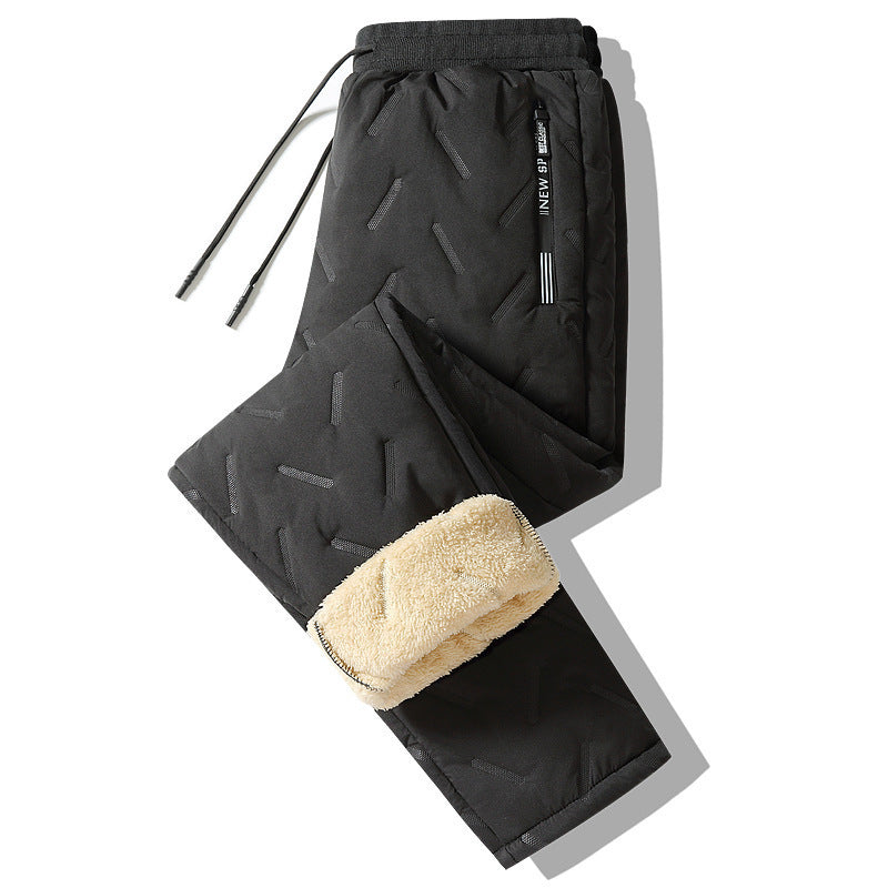 Thermo Jogginghose Herren mit Teddyfutter – Schwarz gerades Bein