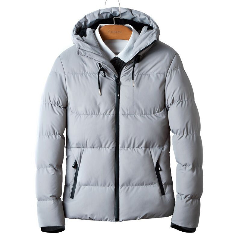 Wattierte Kapuzenjacke Herren – Grau