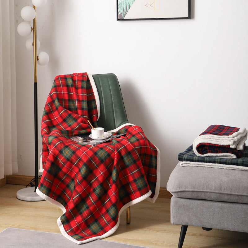Kuscheldecke kariert mit Sherpa