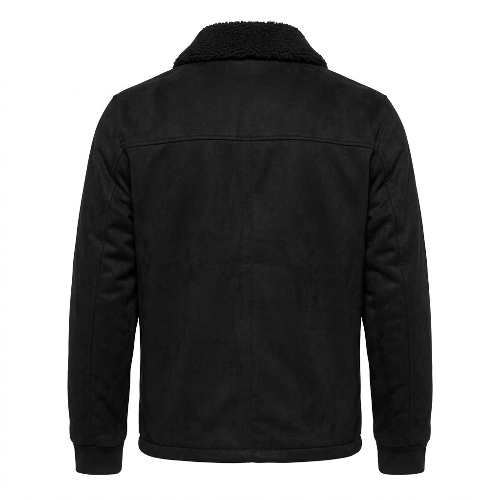 Herren Winterjacke mit Fleecekragen – Rückansicht