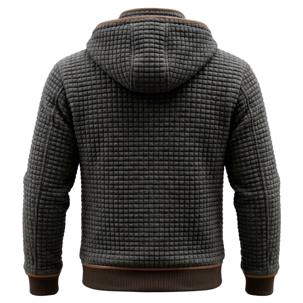 Herren Steppjacke mit Reißverschluss und Stehkragen – Rückansicht