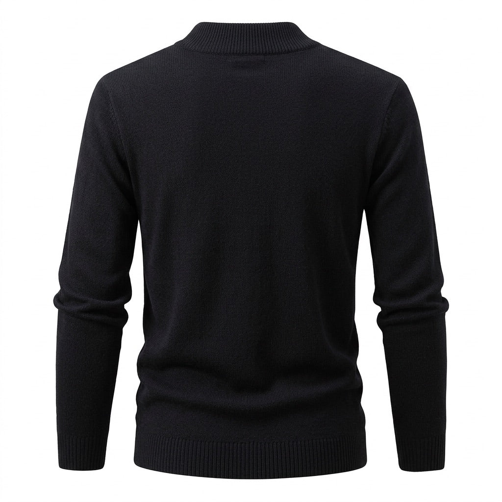 Troyer Pullover Herren – Strick mit Reißverschluss – Rückansicht