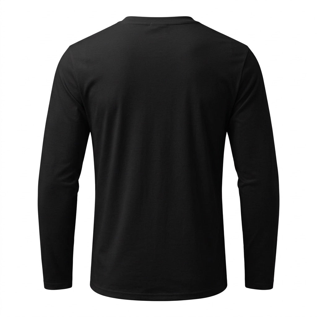 Henley Shirt Herren Langarm – mit Brusttasche – Rückansicht