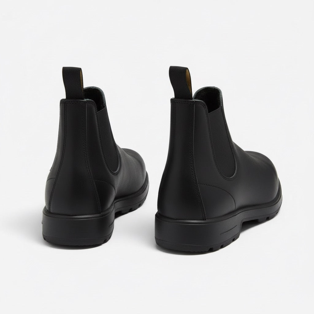 Chelsea Boots Herren gefüttert – Winterstiefeletten mit Profilsohle – Rückansicht