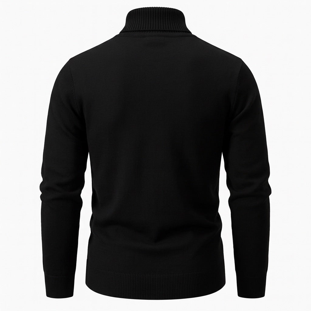 Rollkragenpullover Herren Regular Fit – Klassischer Strickpullover – Rückansicht