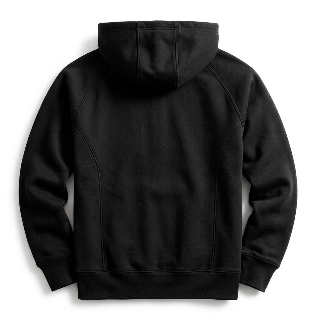 Kapuzenpullover Herren mit Half Zip – Hoodie mit Kängurutasche – Rückansicht