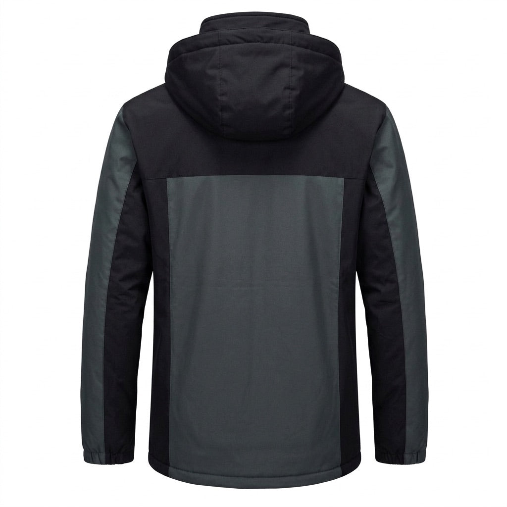 Winterjacke Herren mit Kapuze und Fleecefutter – Outdoorjacke – Rückansicht