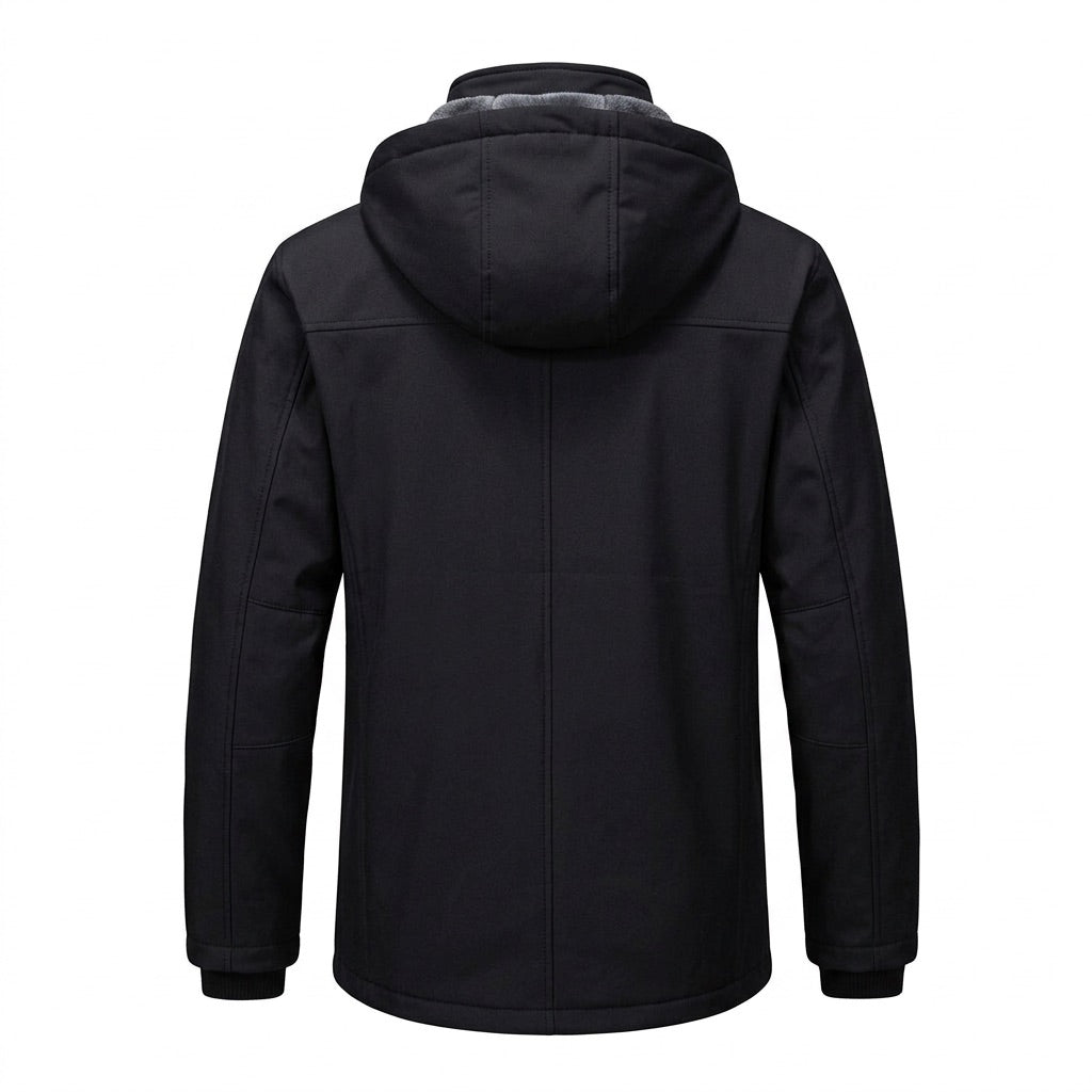 Wasserabweisende Winterjacke mit Fleecefutter für Herren – Rückansicht