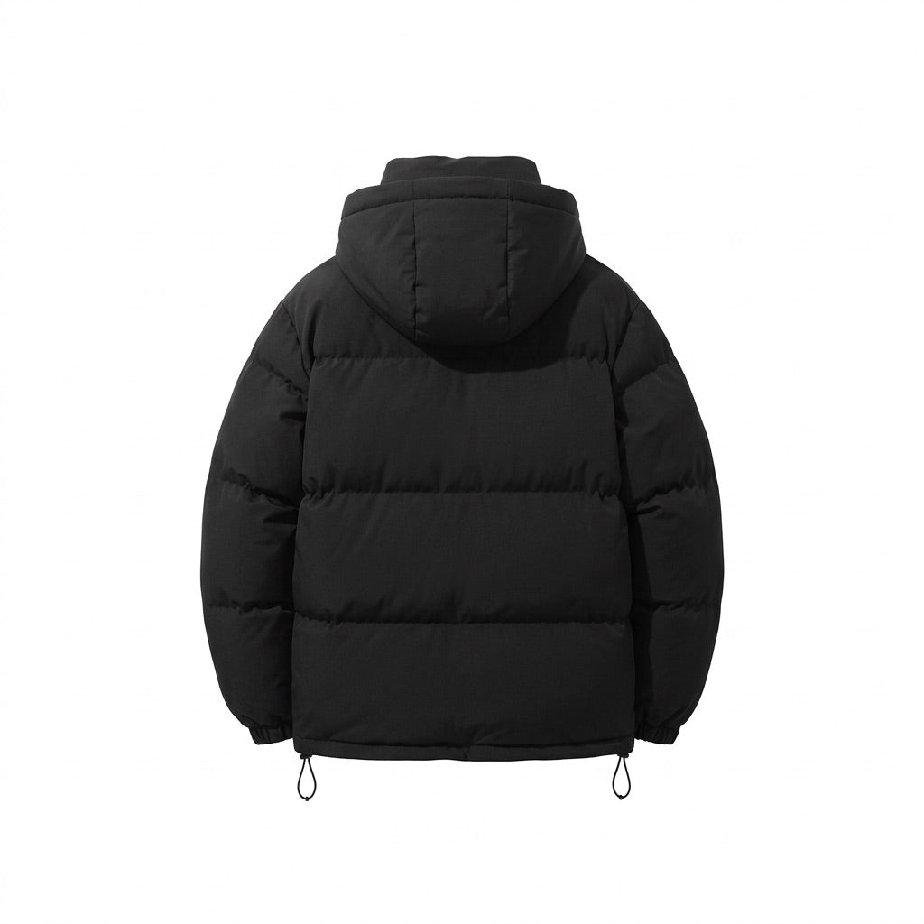 Pufferjacke Herren mit Kapuze – Gesteppte Winterjacke – Rückansicht