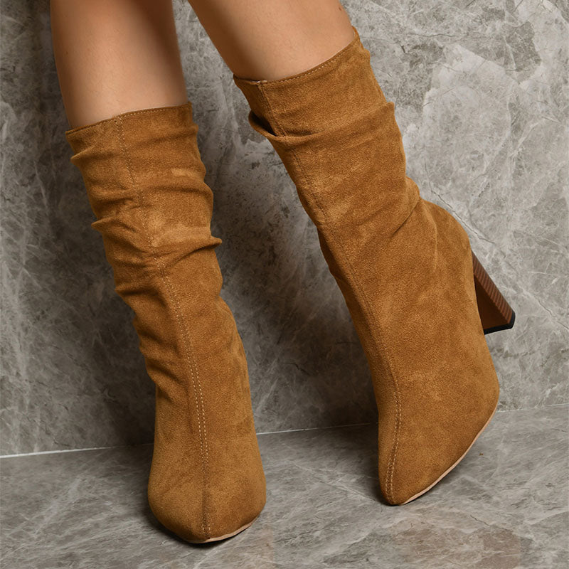 Stiefel Damen spitz mit Blockabsatz