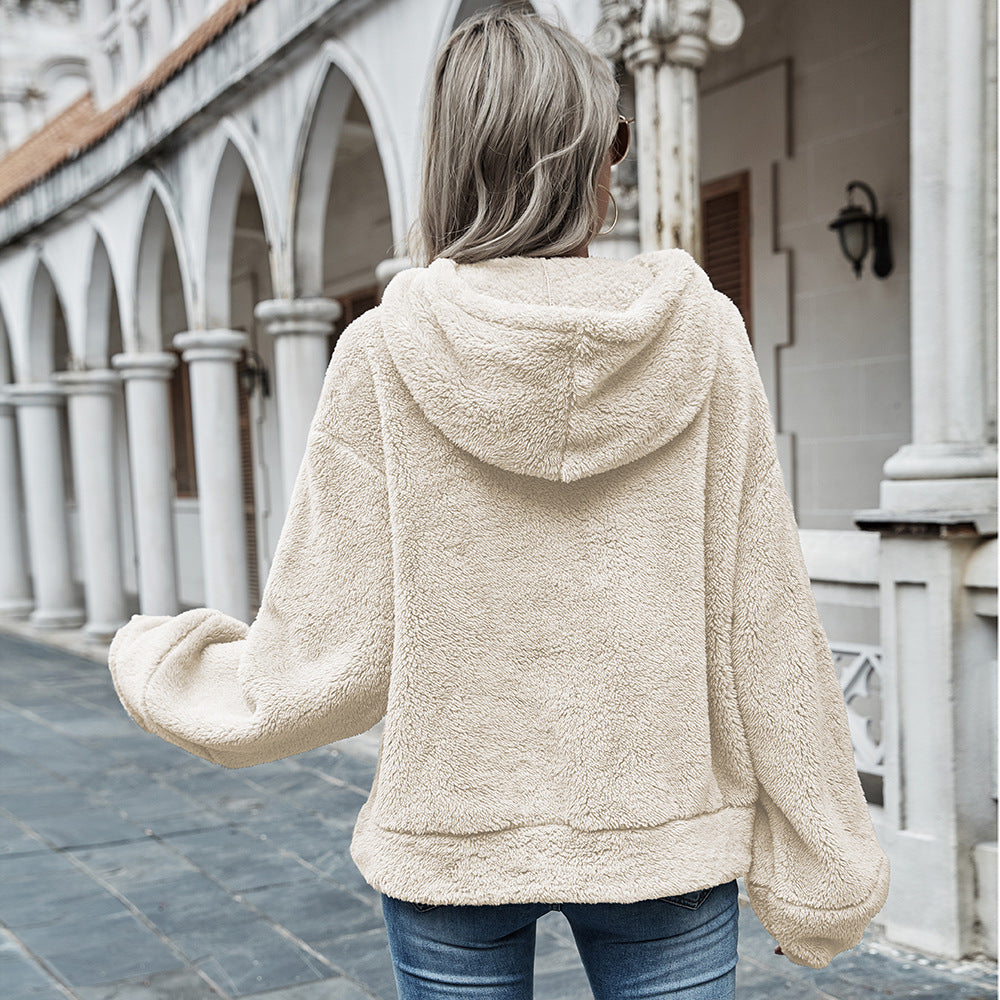 Plüsch Hoodie Damen oversized