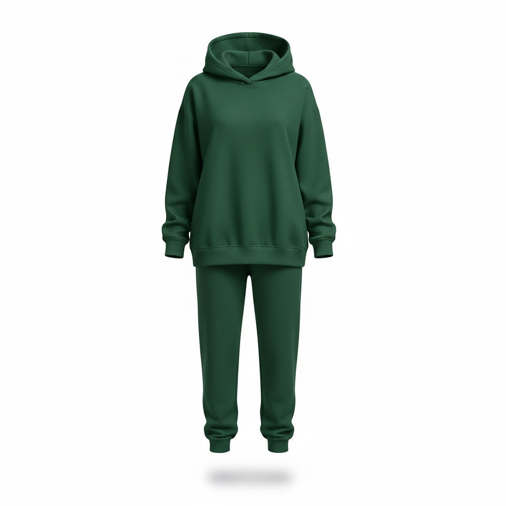 Damen Jogginganzug | Sportlich – Grün – Vorderansicht