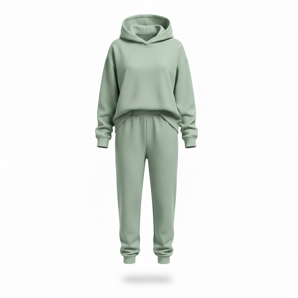Damen Jogginganzug | Sportlich – Hellgrün – Vorderansicht