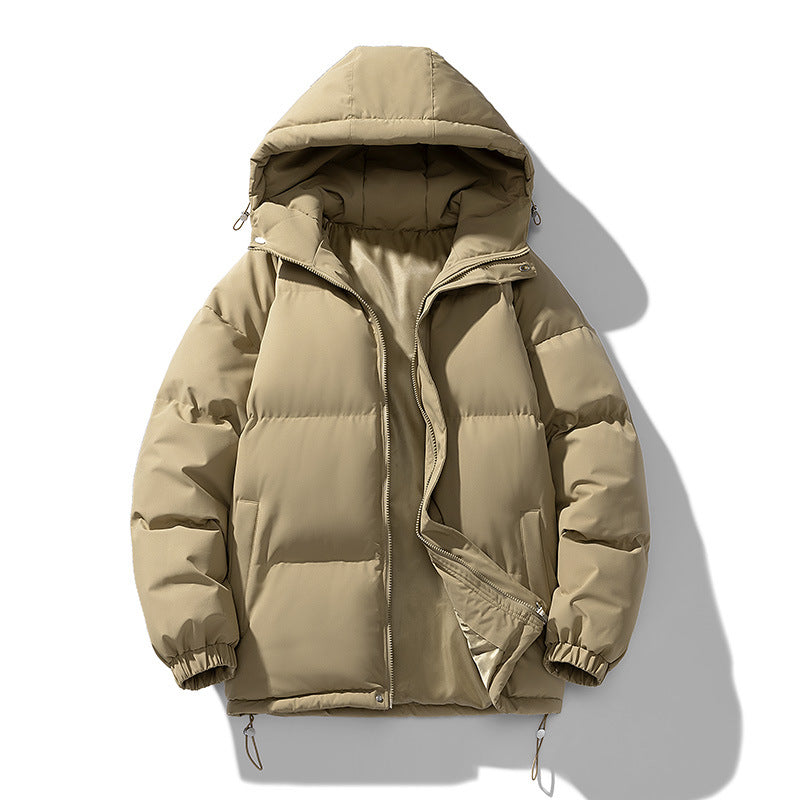 Pufferjacke Herren mit Kapuze oversized – Khaki
