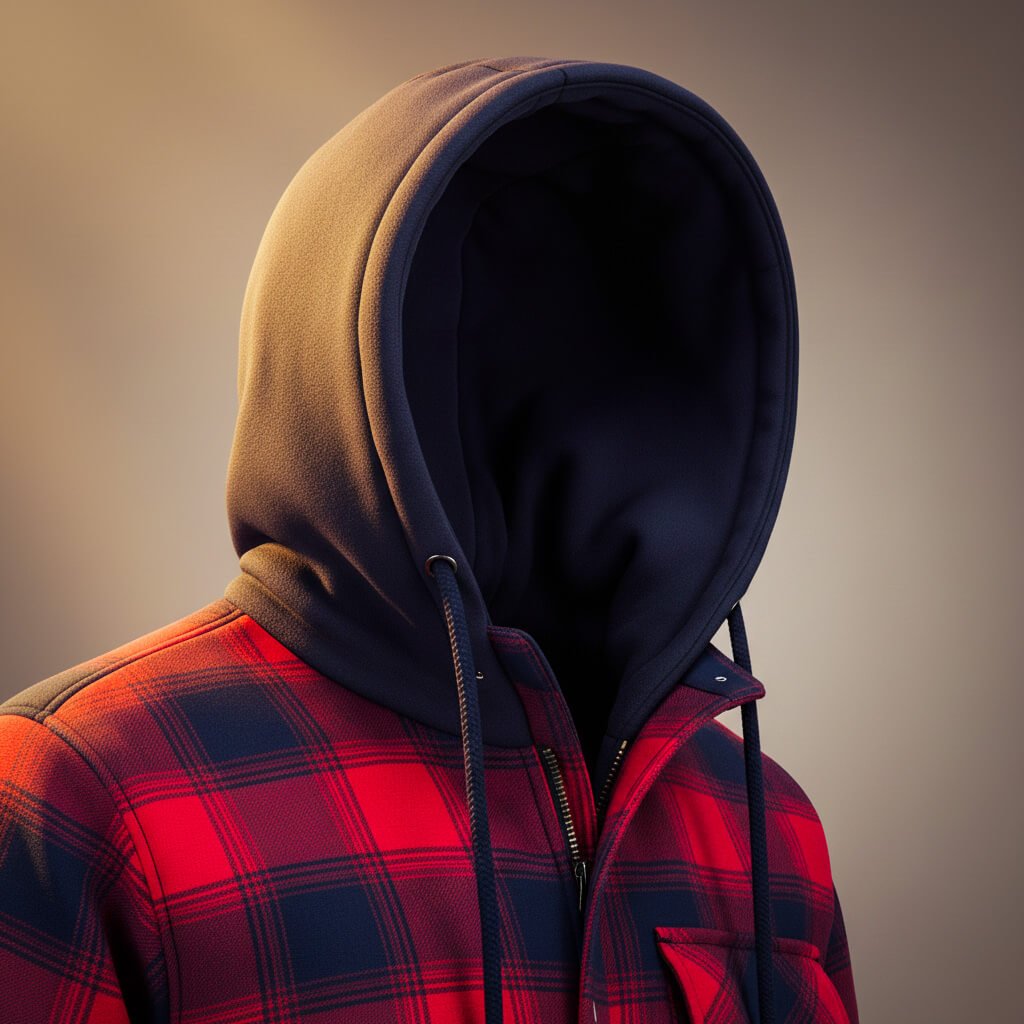 Karierte Jacke Herren mit Kapuze – Ansicht 9