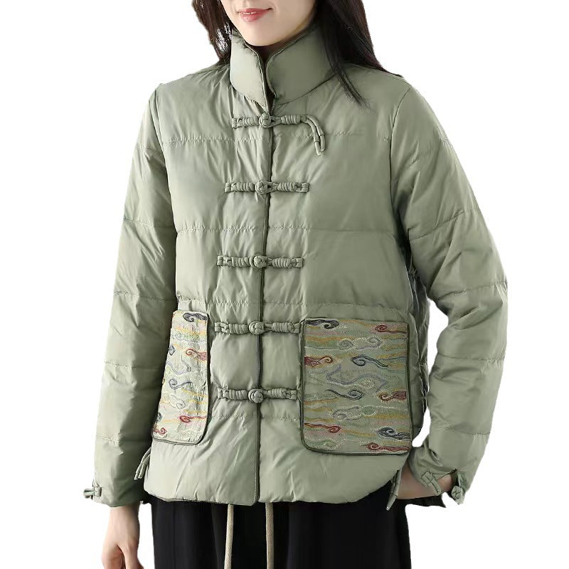 Kurze Steppjacke Damen mit Stickerei