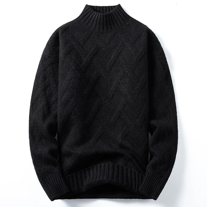 Strickpullover mit halbem Rollkragen
