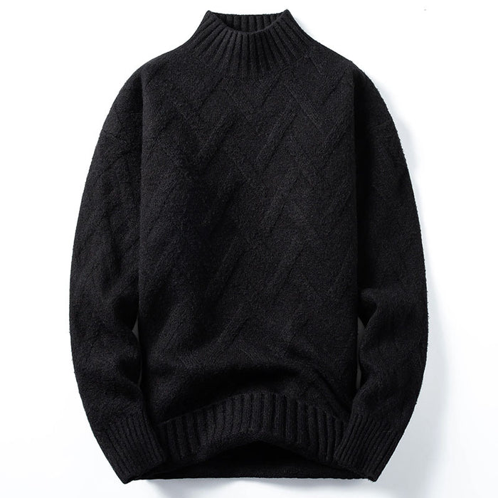Strickpullover mit halbem Rollkragen