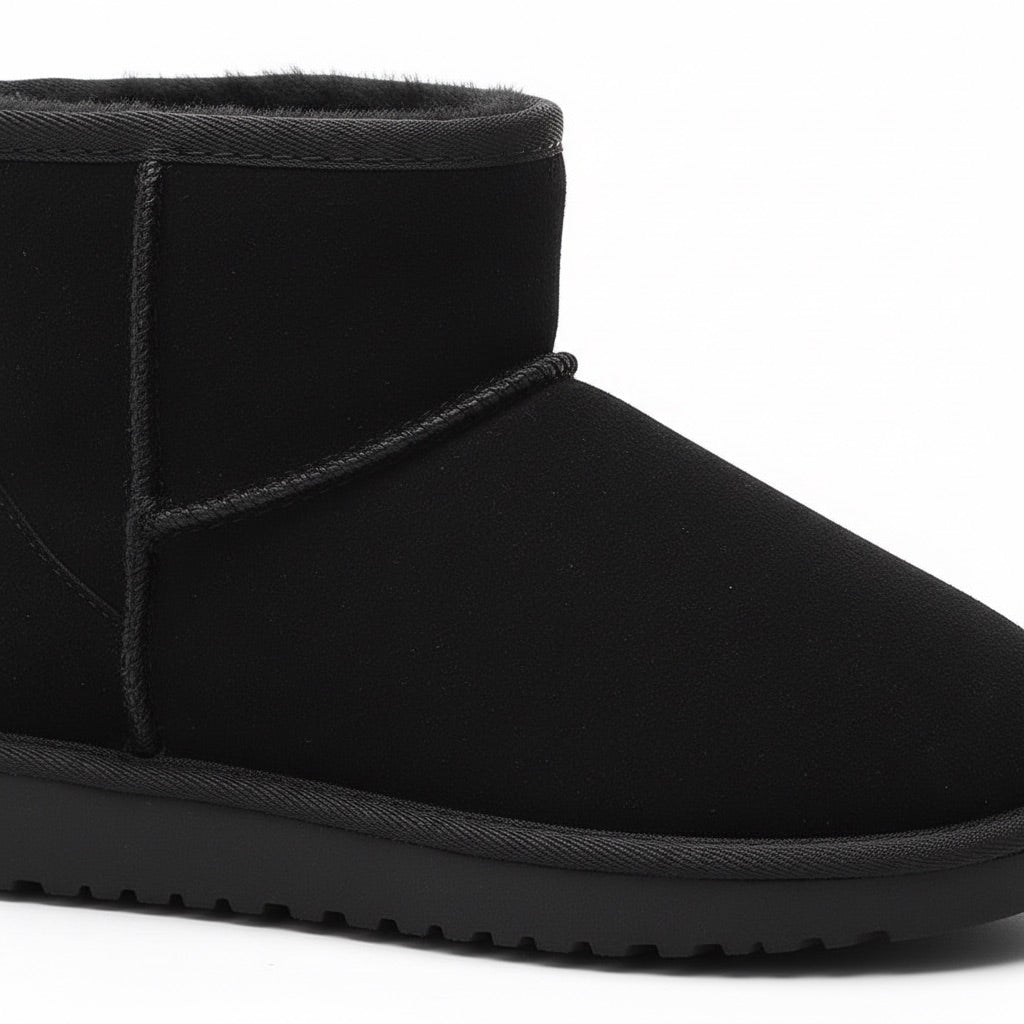 Winterstiefel Damen gefüttert – Kurze Boots mit Plüschfutter – Detail