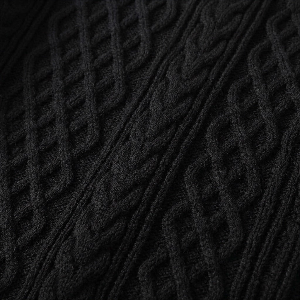 Zopfstrick Pullover Herren Rundhals – Warmer Grobstrick Pullover – Detail