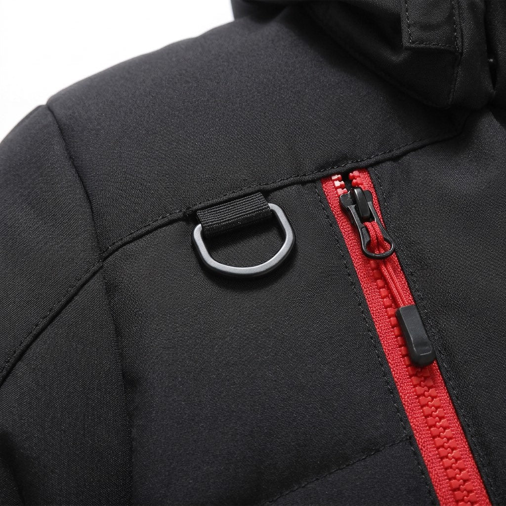 Winterjacke Herren gesteppt mit Kapuze – Warme Pufferjacke – Detail