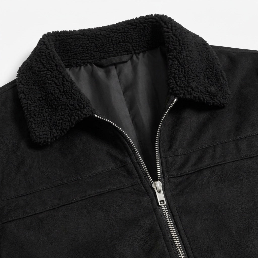 Herren Winterjacke mit Fleecekragen – Detail