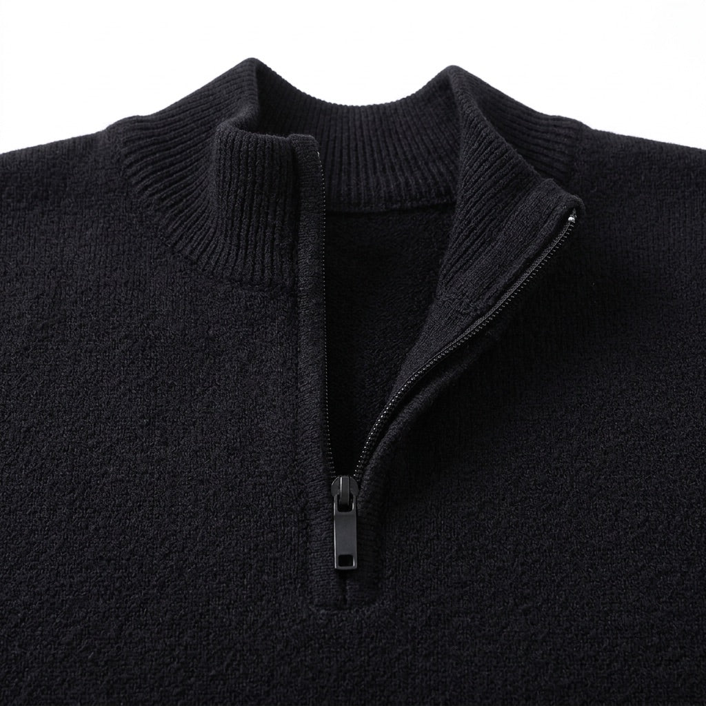 Troyer Pullover Herren – Strick mit Reißverschluss – Detail